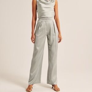 Abercrombie & Fitch Women’s Satin Tailored Wide Leg Pant